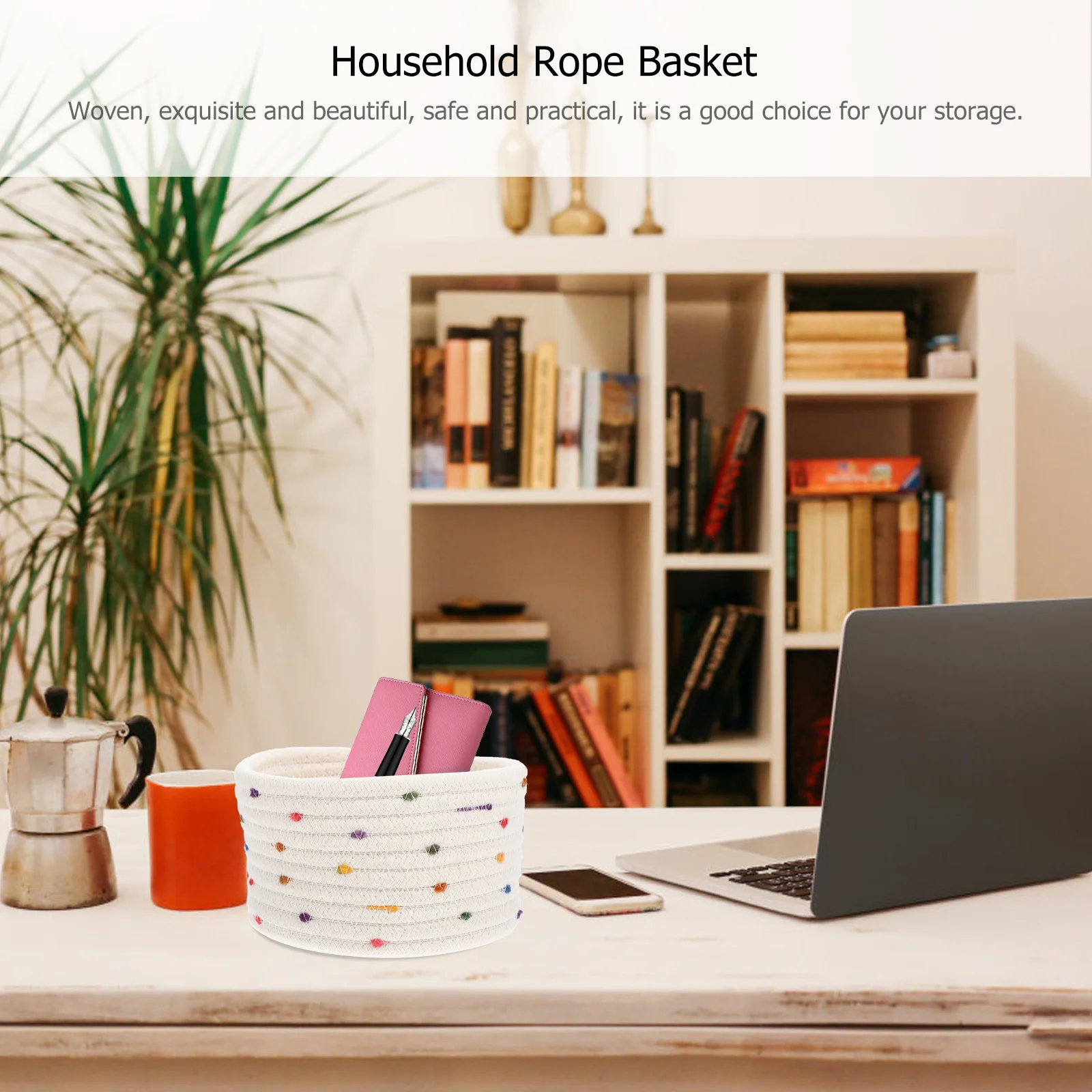 Storage Basket Soft Cotton Rope Woven Multi- Decorative Desk Basket Household Organizer Nordic Style
Storage Basket Soft Cotton Rope Woven Multi- Decorative Desk Basket Household Organizer Nordic Style
