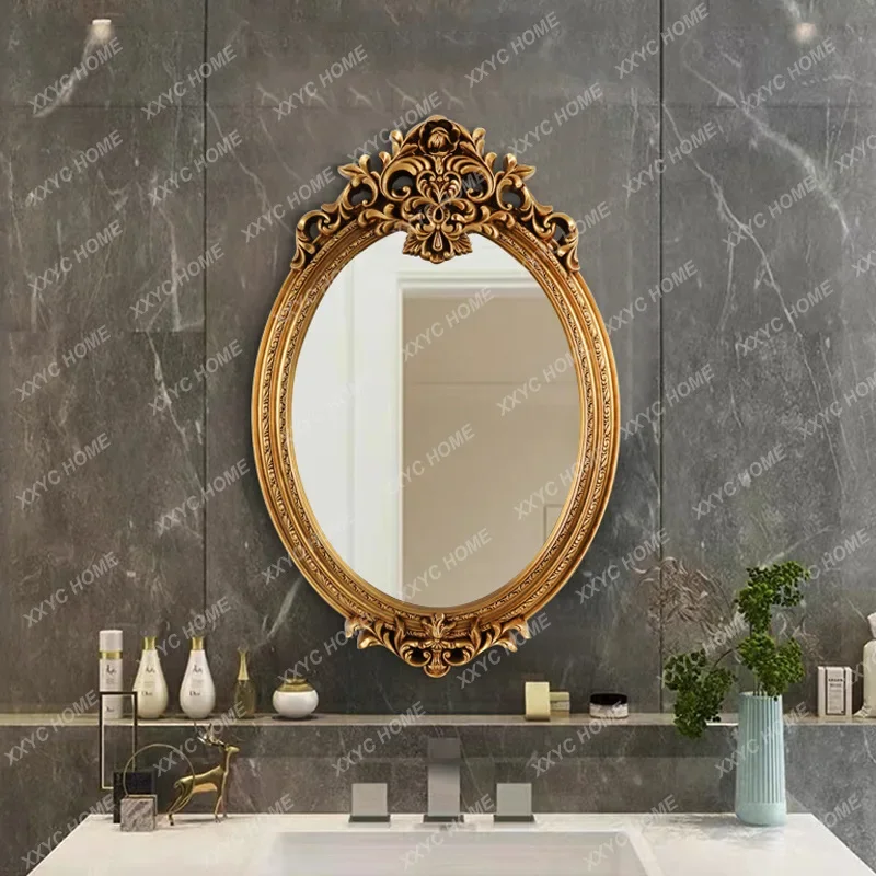 KEuropean carved bathroom mirror dining room oval wall hanging decorative mirror French dressing makeup mirror retro bathroom
KEuropean carved bathroom mirror dining room oval wall hanging decorative mirror French dressing makeup mirror retro bathroom