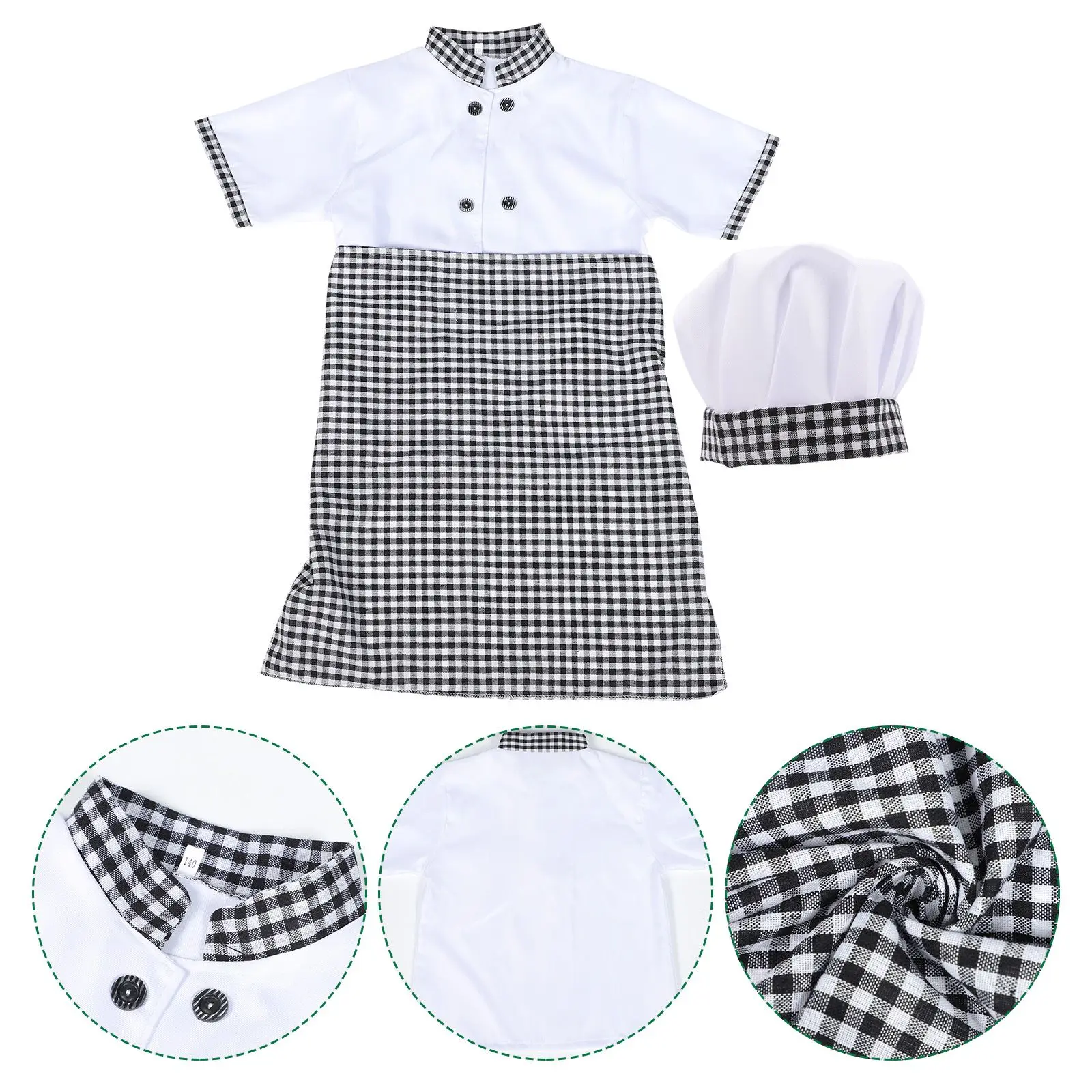 Kids Chef Cotton Hat Short Sleeve Apron Chef Outfit For Kids Set 120cm Breathable Comfortable Pretend Play Clothes Outfit
Kids Chef Cotton Hat Short Sleeve Apron Chef Outfit For Kids Set 120cm Breathable Comfortable Pretend Play Clothes Outfit