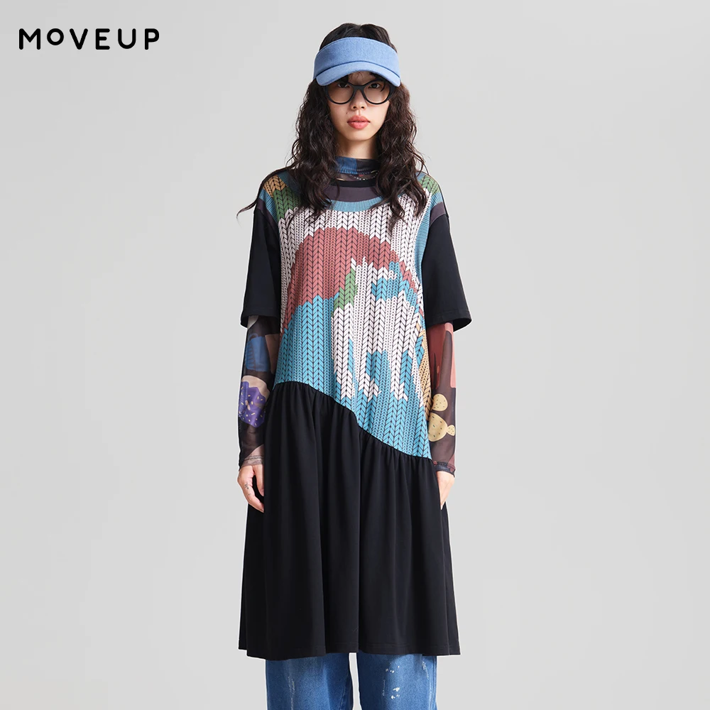 MOVEUP Short Sleeved Knitted Dress 2026 Spring New Pure Cotton Printed Fake Two-Piece Pleated Hem Loose Women's Dress 3ELC11319
MOVEUP Short Sleeved Knitted Dress 2026 Spring New Pure Cotton Printed Fake Two-Piece Pleated Hem Loose Women's Dress 3ELC11319