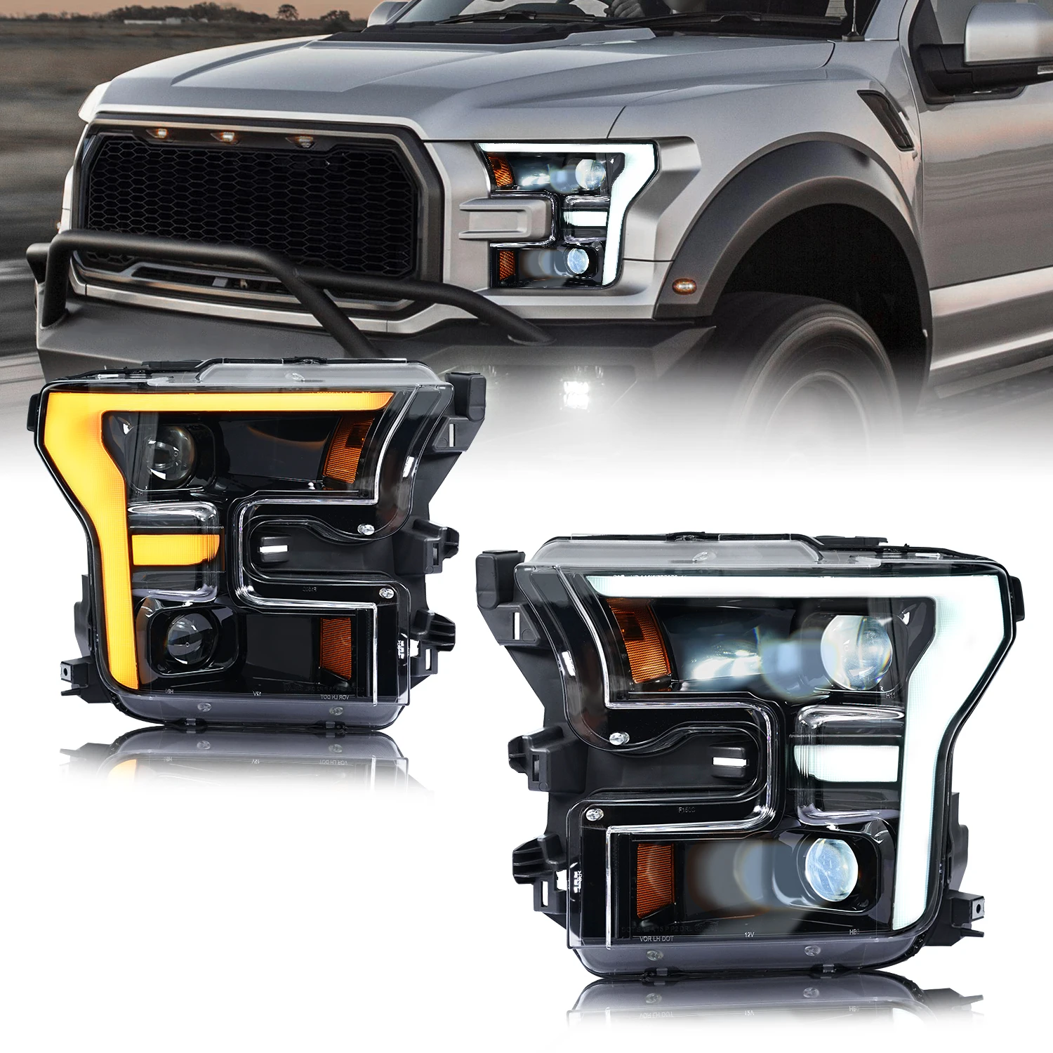 Archaic New Design F Style Car Led Front Lamp for Ford F150 2015-2021With DRL Sequential Turning Signal Headlight
Archaic New Design F Style Car Led Front Lamp for Ford F150 2015-2021With DRL Sequential Turning Signal Headlight