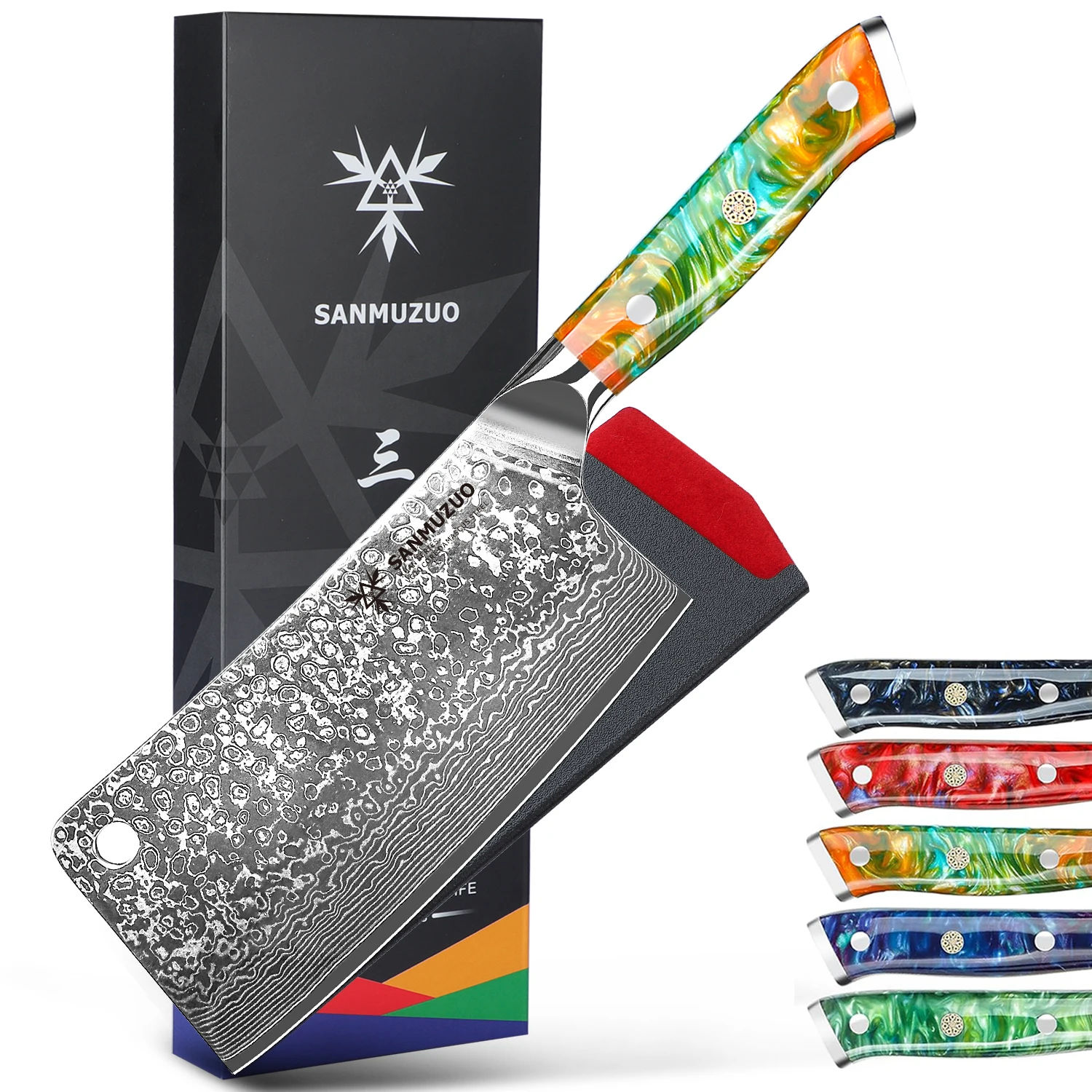 SANMUZUO Bone Chopping Knife - 7 inch Cleaver Knife- Xuan Series - Damascus Steel Kitchen Knife with Ergonomic Resin Handle
SANMUZUO Bone Chopping Knife - 7 inch Cleaver Knife- Xuan Series - Damascus Steel Kitchen Knife with Ergonomic Resin Handle