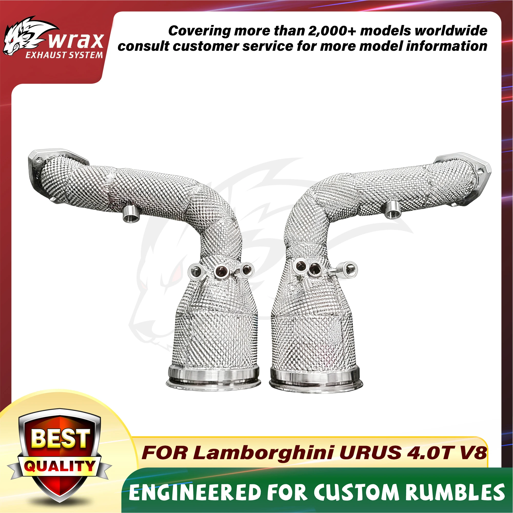 WRAX Supercar Power Upgrade Exhaust for Lamborghini URUS 4.0T V8 Higher Flow SS304 Downpipe Aggressive Exhaust note
WRAX Supercar Power Upgrade Exhaust for Lamborghini URUS 4.0T V8 Higher Flow SS304 Downpipe Aggressive Exhaust note