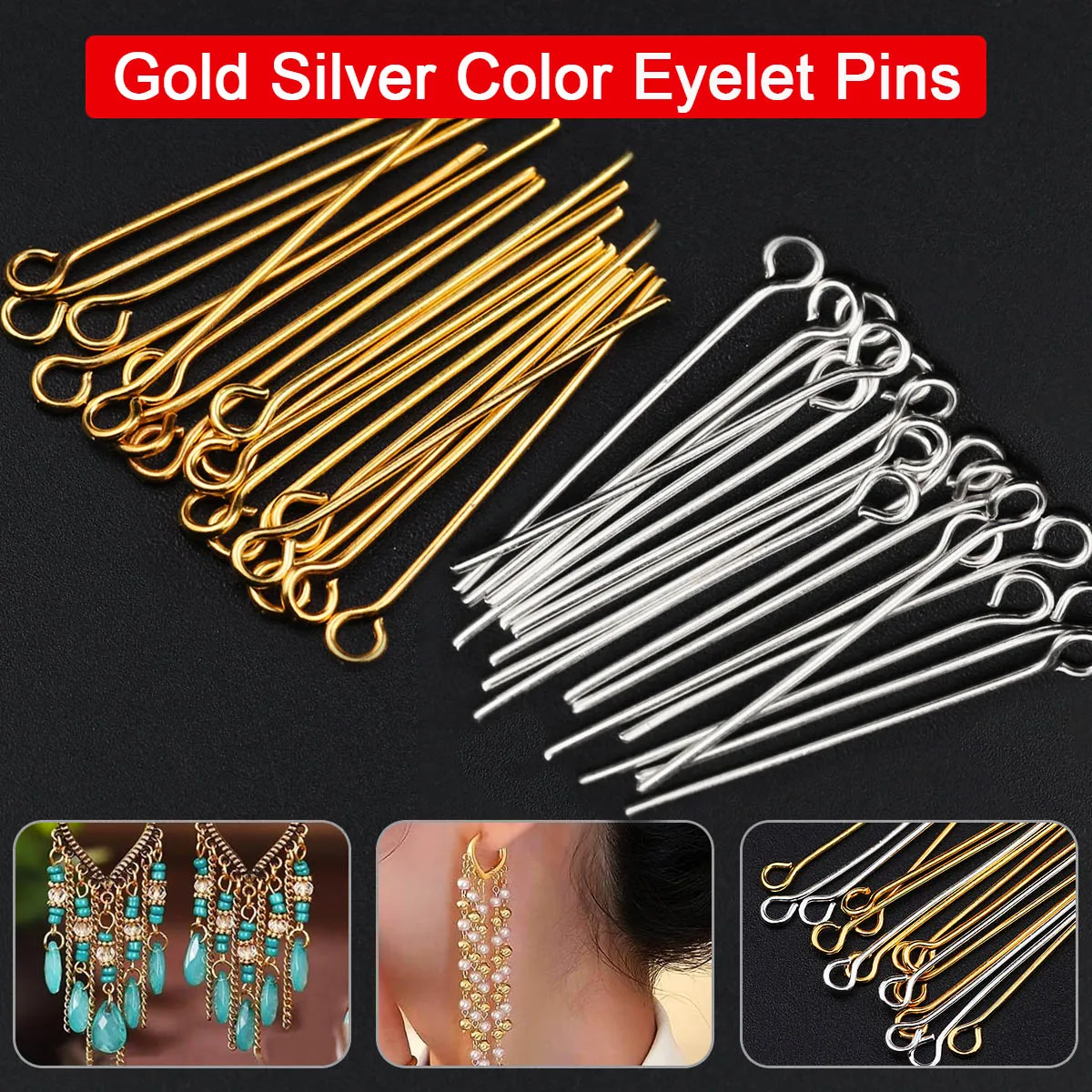 1200pcs/Lot 28mm Gold Plated Alloy-Metallic Iron Eye Head Pins For Jewelry Making Supplies 9 Character Needle DIY Connectors
1200pcs/Lot 28mm Gold Plated Alloy-Metallic Iron Eye Head Pins For Jewelry Making Supplies 9 Character Needle DIY Connectors