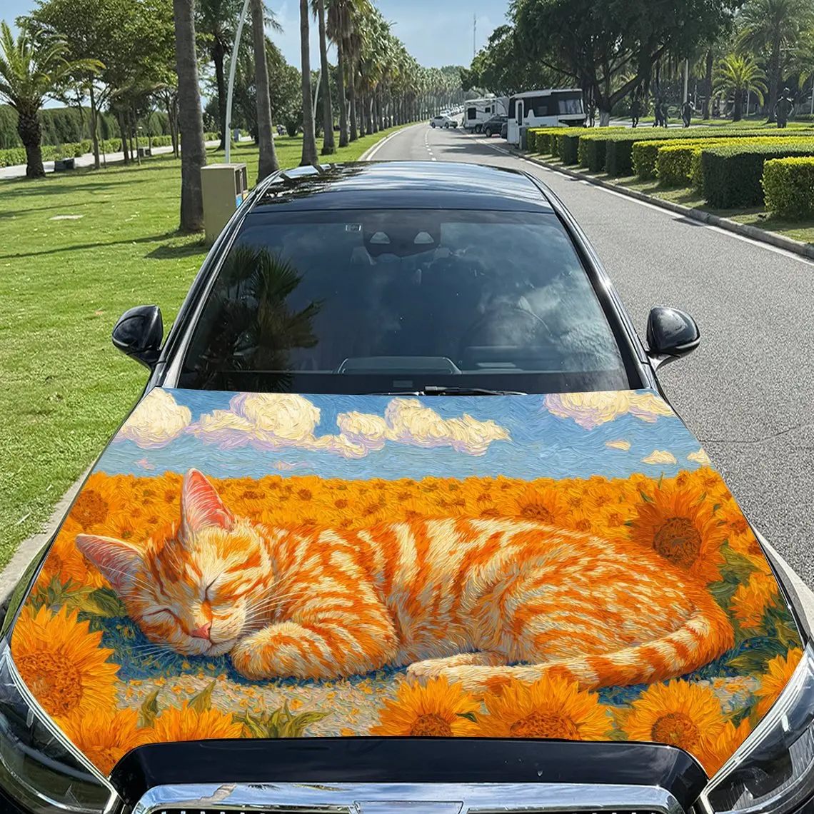Sunflowers And Orange Cat Car Hood Decal - Durable PVC Vinyl Wrap, Fits Most Vehicles, Waterproof & Scratch-Resistant, Easy To I
Sunflowers And Orange Cat Car Hood Decal - Durable PVC Vinyl Wrap, Fits Most Vehicles, Waterproof & Scratch-Resistant, Easy To I