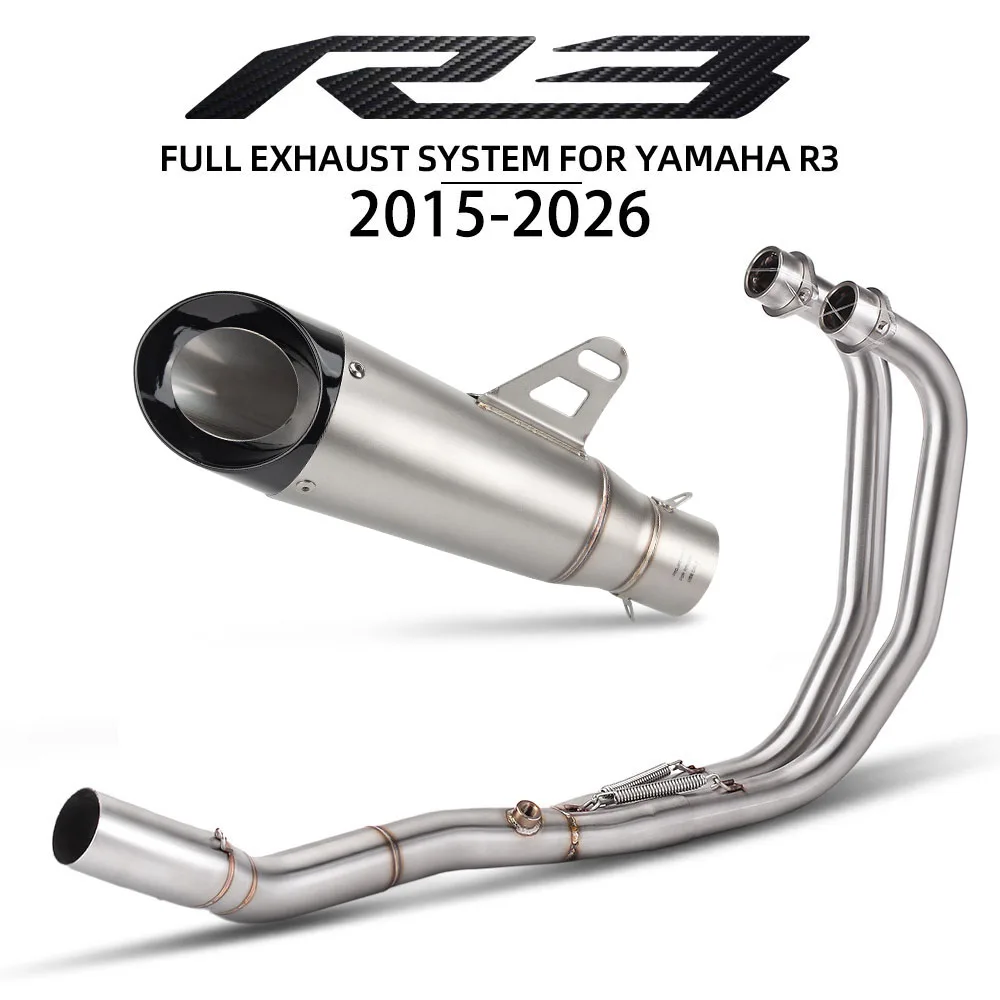YZF-R3 Exhaust Quality Muffler For Yamaha YZF-R3/R25 MT03 MT25 MT-03/25 2015-2026 Motorcycle Exhaust Full System header pipe kit
YZF-R3 Exhaust Quality Muffler For Yamaha YZF-R3/R25 MT03 MT25 MT-03/25 2015-2026 Motorcycle Exhaust Full System header pipe kit