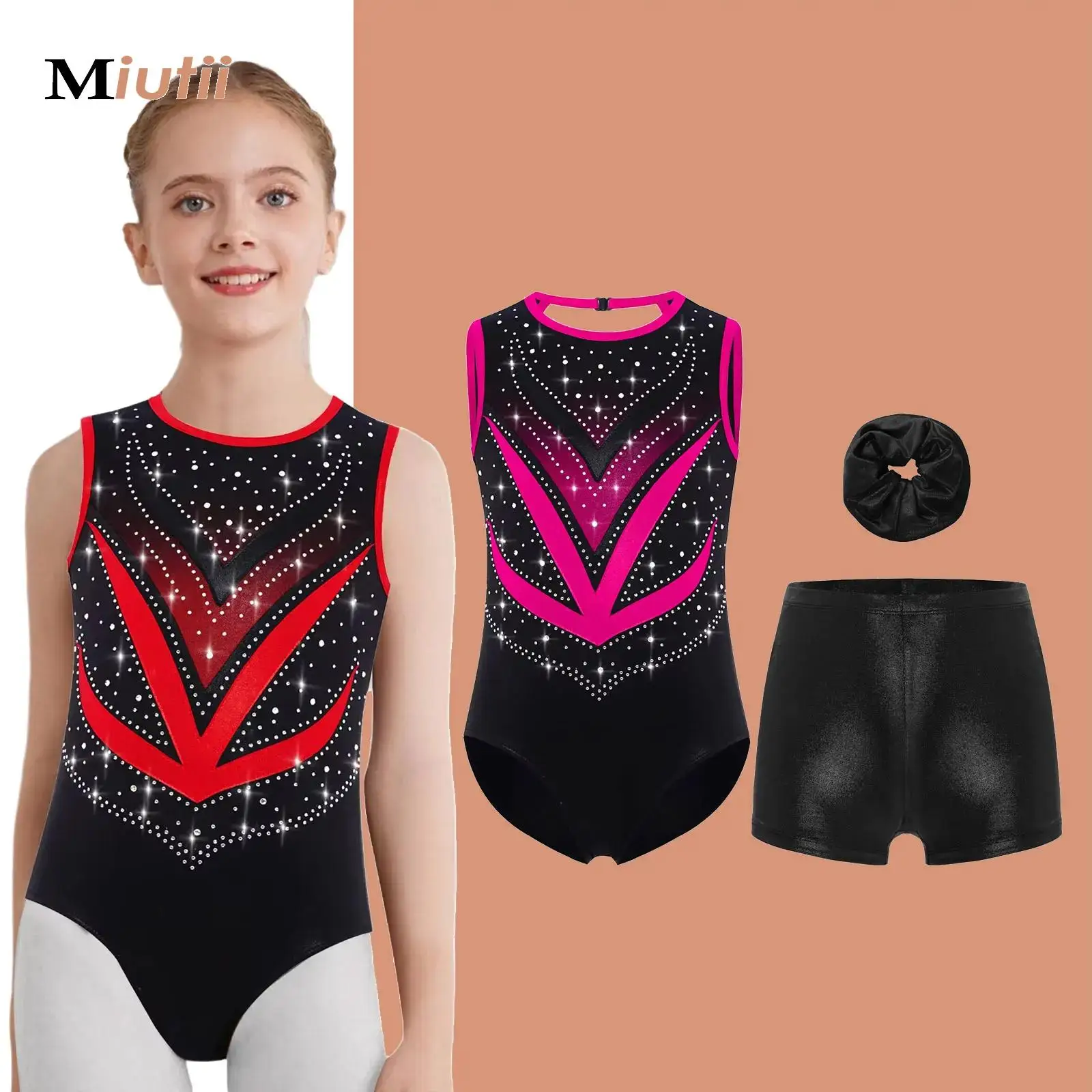 Kid Girls Rhinestone Patchwork Ballet Leotards Gymnastics Bodysuit with Shorts Bottom Set Stage Performance Workout Dance Wear
Kid Girls Rhinestone Patchwork Ballet Leotards Gymnastics Bodysuit with Shorts Bottom Set Stage Performance Workout Dance Wear