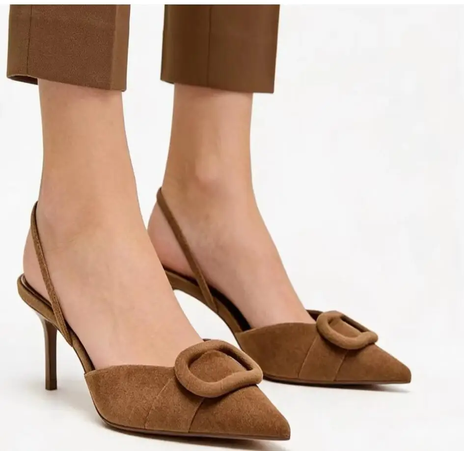 2026 Summer New Arrivals Women's Suede Office High Heels—Stylish Square Buckle, Open-Back, Elegant Pointed-Toe Formal Sandals
2026 Summer New Arrivals Women's Suede Office High Heels—Stylish Square Buckle, Open-Back, Elegant Pointed-Toe Formal Sandals