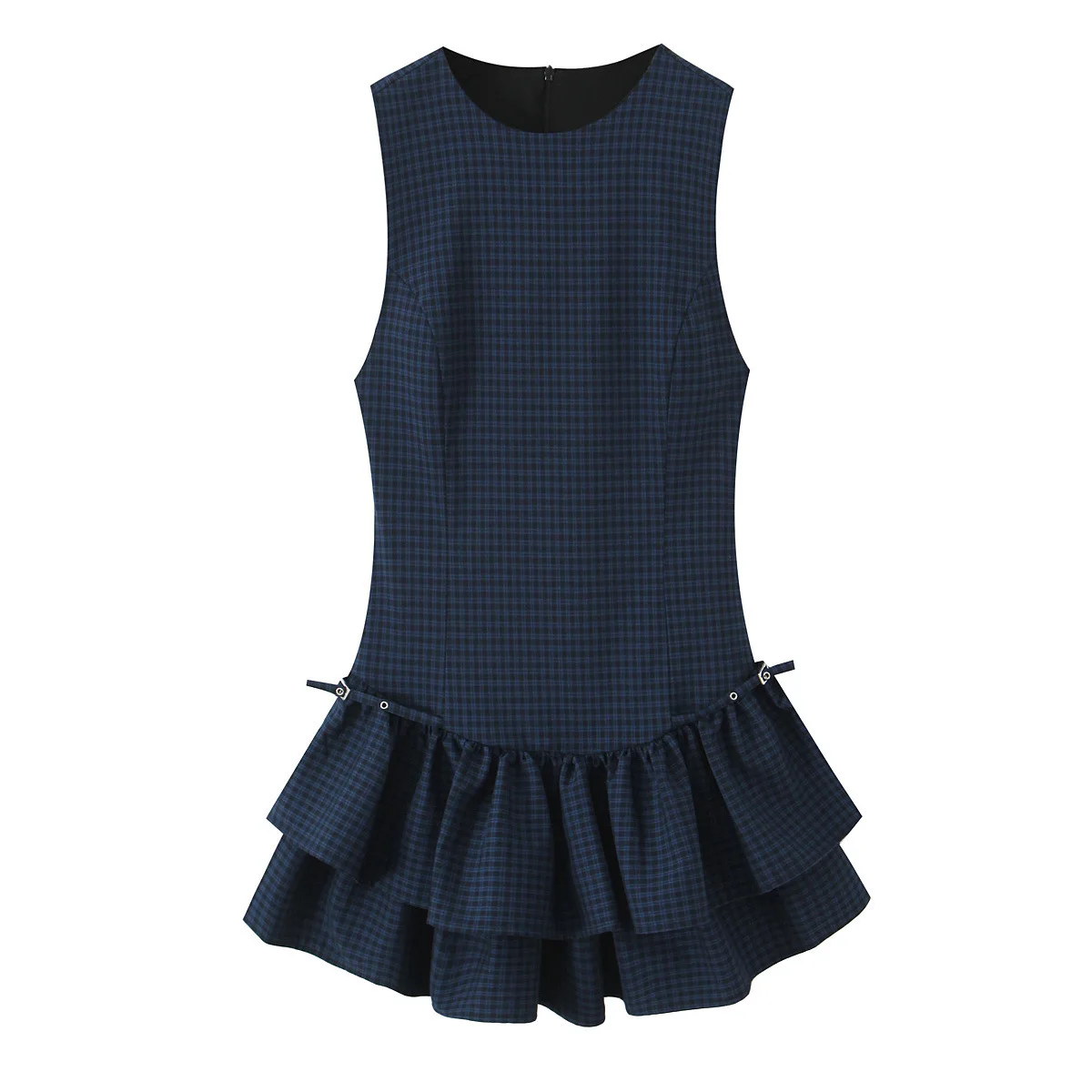 Autumn O-Neck Sleeveless Plaid Layered Decoration Mini Dress Women Belt Pleated Short Dresses Female Sexy Party Wear 2025 New
Autumn O-Neck Sleeveless Plaid Layered Decoration Mini Dress Women Belt Pleated Short Dresses Female Sexy Party Wear 2025 New