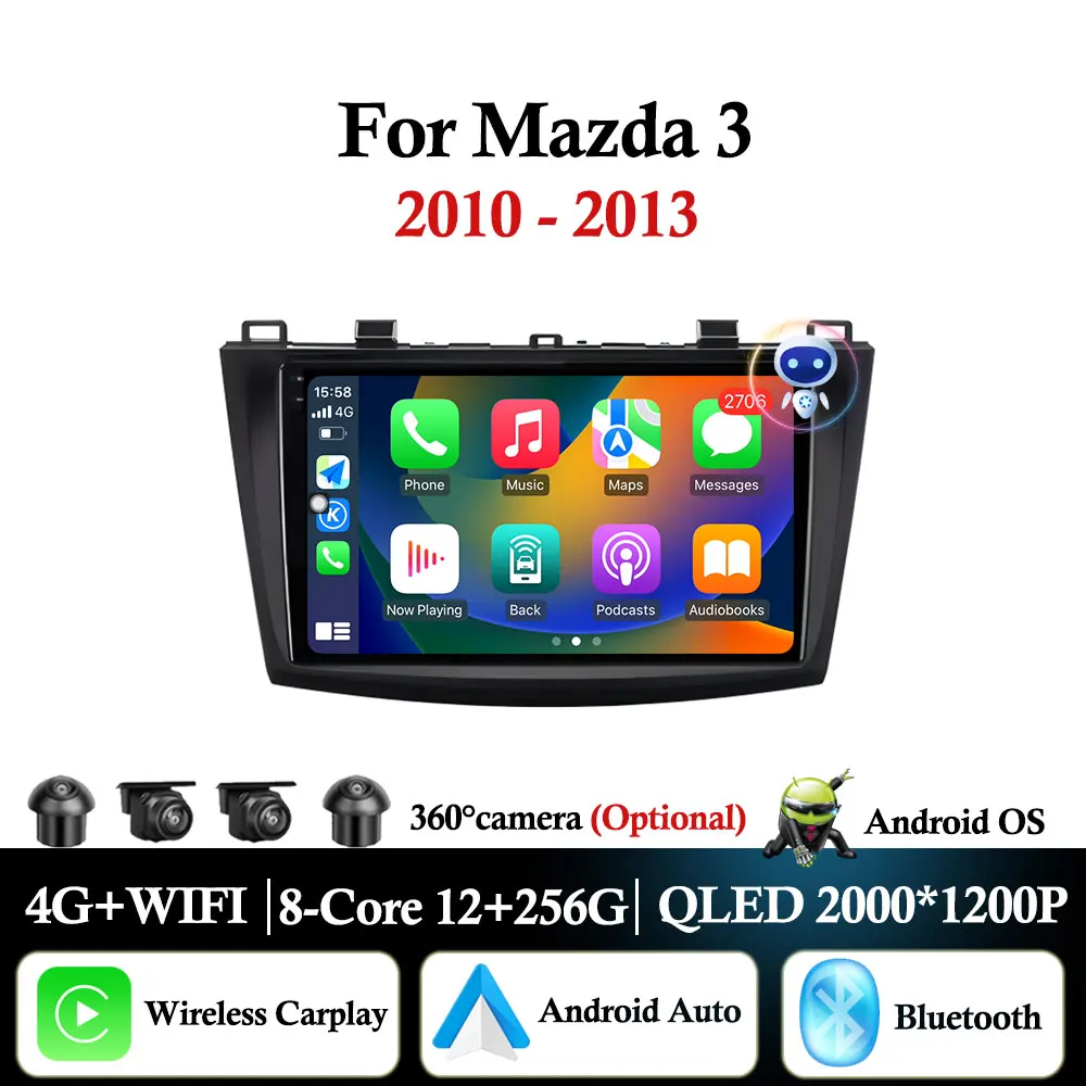 Android 15 для Mazda 3 2010-2013 Автомобильный радиоприемник Видео Мультимедийный плеер GPS-навигация Беспроводной Carplay Головное устройство DSP Стерео
Android 15 для Mazda 3 2010-2013 Автомобильный радиоприемник Видео Мультимедийный плеер GPS-навигация Беспроводной Carplay Головное устройство DSP Стерео