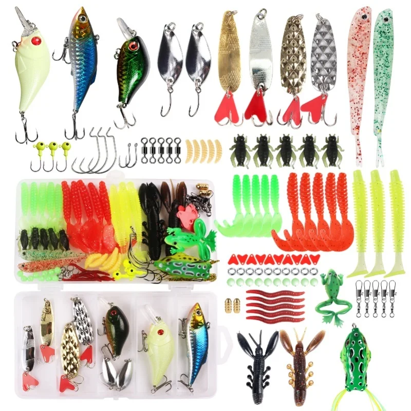 94pcs Fishing Lures Kit For Bass Trout Salmon Fishing Accessories Tackle Tool Fishing Baits Swivels Hooks
94pcs Fishing Lures Kit For Bass Trout Salmon Fishing Accessories Tackle Tool Fishing Baits Swivels Hooks