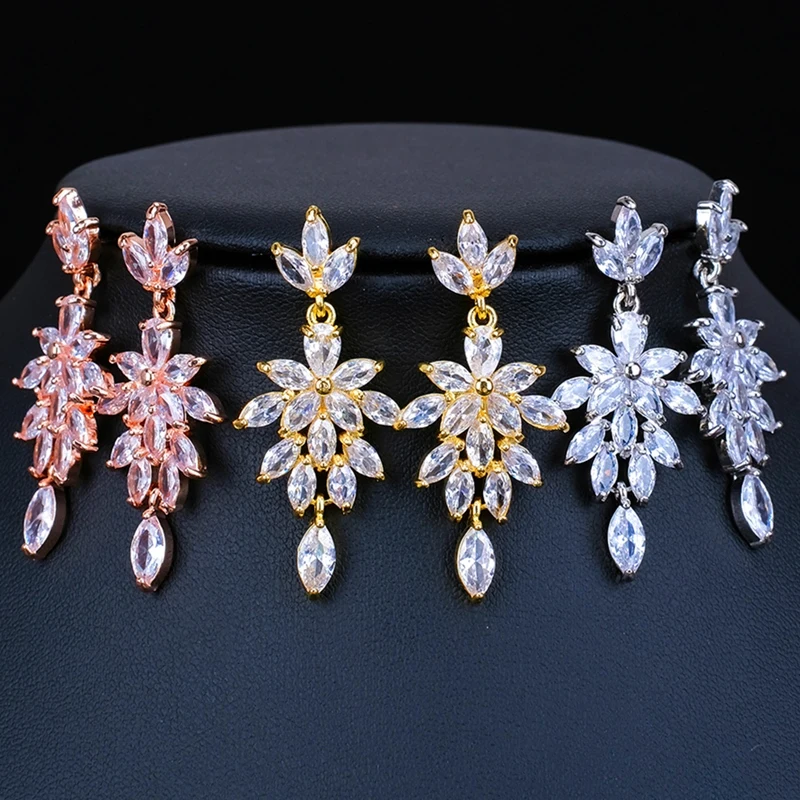 Ekopdee New Shiny Cubic Zirconia Women Earrings For Wedding Female Elegant Chandelier Crystal Drop Earring Jewellery Pendientes
Ekopdee New Shiny Cubic Zirconia Women Earrings For Wedding Female Elegant Chandelier Crystal Drop Earring Jewellery Pendientes