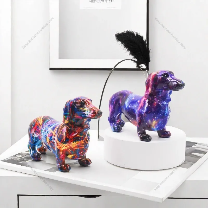 European Modern Iridescent Dachshund Dog Sculpture Designer Creative Bar Cabinet Office Desk Mini Home Decor Gift Idea FYFM
European Modern Iridescent Dachshund Dog Sculpture Designer Creative Bar Cabinet Office Desk Mini Home Decor Gift Idea FYFM