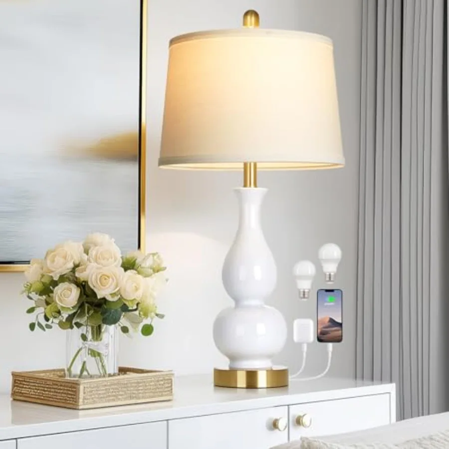 27-дюймовая керамическая лампа в форме двойной тыквы, современная прикроватная настольная лампа с USB-портами A+C, классическая лампа для спальни, для прикроватной тумбочки, в китайском стиле
27-дюймовая керамическая лампа в форме двойной тыквы, современная прикроватная настольная лампа с USB-портами A+C, классическая лампа для спальни, для прикроватной тумбочки, в китайском стиле