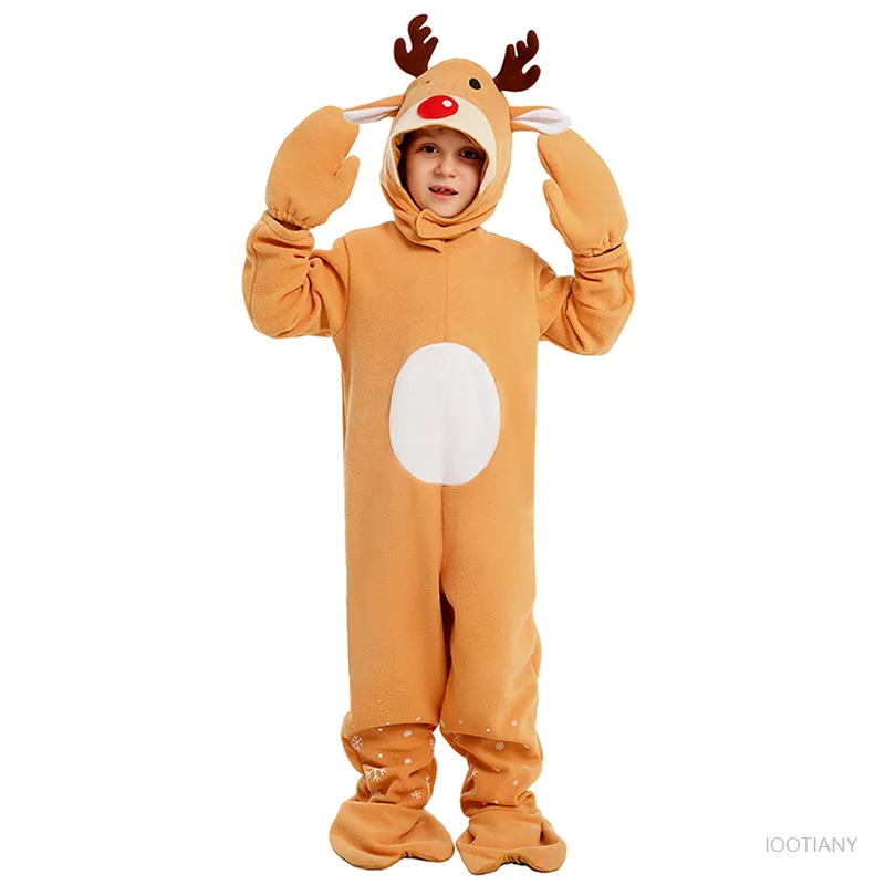 Christmas Children's Elk Onesie Boys Girls Role Play Snowflake Deer Headgear Gloves Set Holiday Stage Party Performance Costume 
Christmas Children's Elk Onesie Boys Girls Role Play Snowflake Deer Headgear Gloves Set Holiday Stage Party Performance Costume