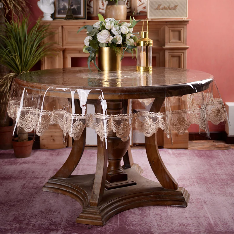 PVC Lace Round Table Cloth Water-proof Oil-proof No-wash Table Cloth Transparent Soft Glass Crystal Plate Table Cloth
PVC Lace Round Table Cloth Water-proof Oil-proof No-wash Table Cloth Transparent Soft Glass Crystal Plate Table Cloth