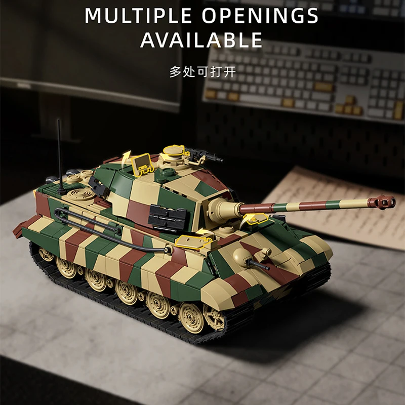 New 97027 1780pcs MOC Ww2 Military Tiger II Tank Building Blocks Bricks Assembling Model DIY Toys for Boys Birthday Gift Set
New 97027 1780pcs MOC Ww2 Military Tiger II Tank Building Blocks Bricks Assembling Model DIY Toys for Boys Birthday Gift Set