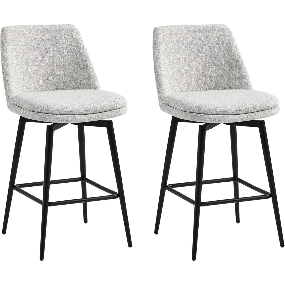 Counter Height Swivel Barstools, FSC Certified Upholstered Fabric Bar Stools Set of 2, Metal Base, 27.2" Seat Height, White (Mu
Counter Height Swivel Barstools, FSC Certified Upholstered Fabric Bar Stools Set of 2, Metal Base, 27.2" Seat Height, White (Mu