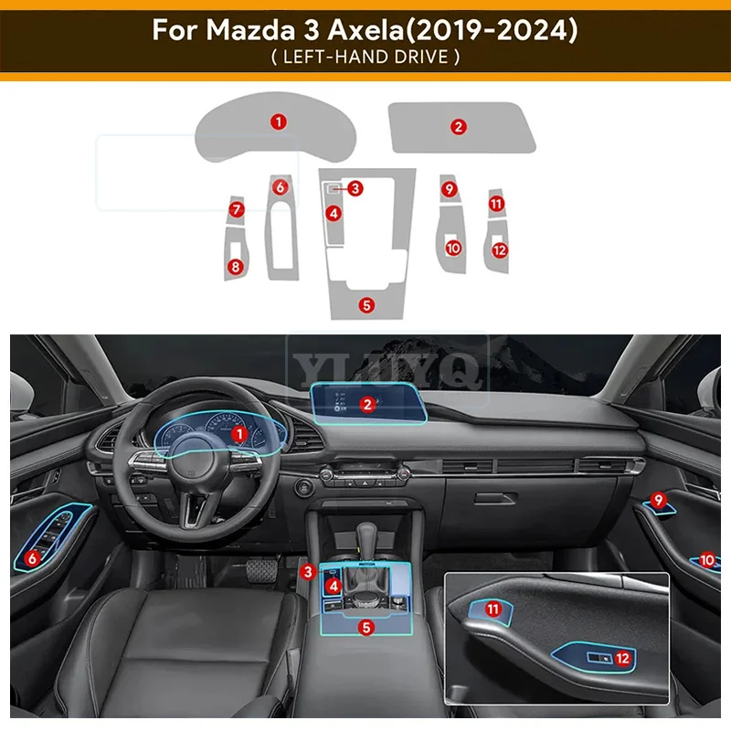 Interior Film for Mazda 3 Axela 2019-2024 Car Center Console Navigation Screen Gear Transparent TPU Protective Film Anti-scratch
Interior Film for Mazda 3 Axela 2019-2024 Car Center Console Navigation Screen Gear Transparent TPU Protective Film Anti-scratch