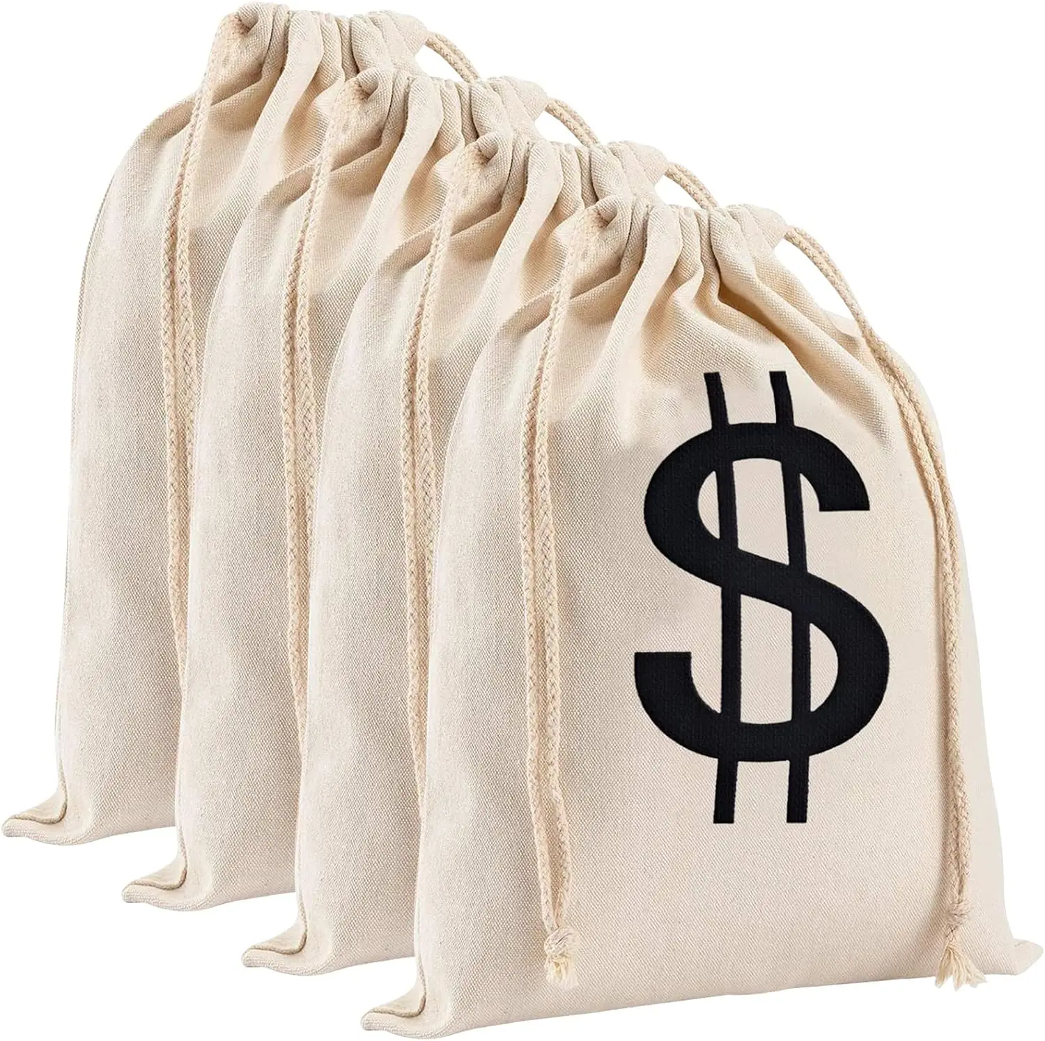 4pcs 10.6x13.8 Inches Large Canvas Money Bags for Party, Costume Money Bag Prop with Dollar Sign, Money Sacks for Halloween Bank
4pcs 10.6x13.8 Inches Large Canvas Money Bags for Party, Costume Money Bag Prop with Dollar Sign, Money Sacks for Halloween Bank