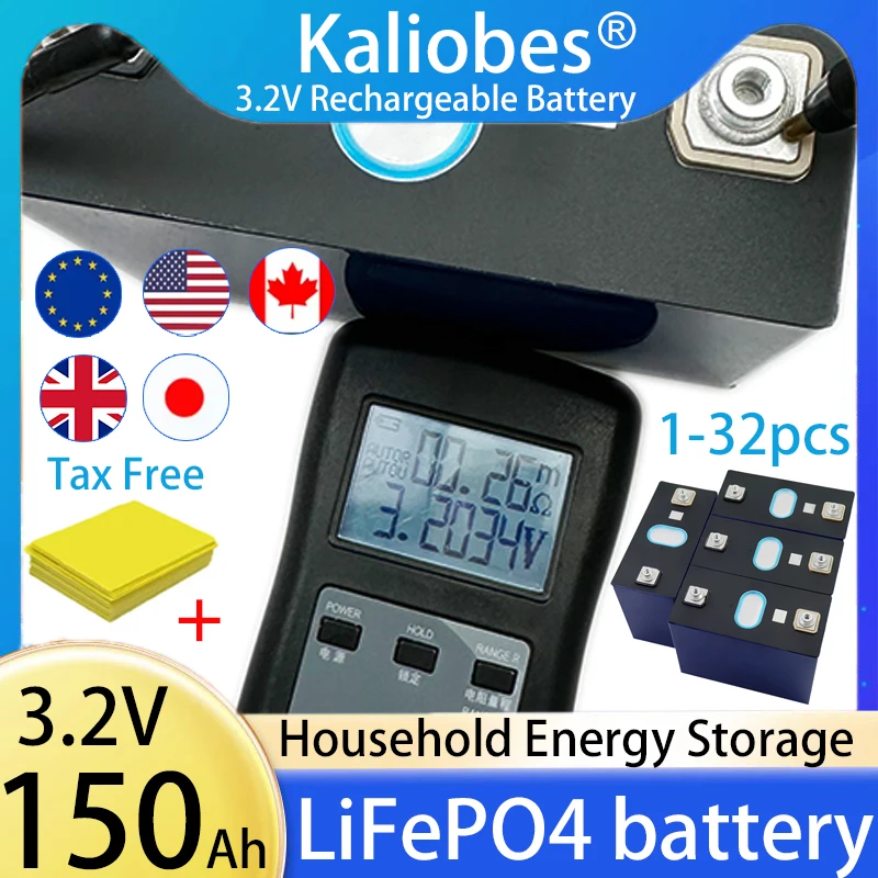 New 3.2V 150Ah Rechargeable Lifepo4 Battery 3C lithium iron phosphate Cells DIY 12V 24V 36V 48V E-car Forklift Inverter Solar RV
New 3.2V 150Ah Rechargeable Lifepo4 Battery 3C lithium iron phosphate Cells DIY 12V 24V 36V 48V E-car Forklift Inverter Solar RV
