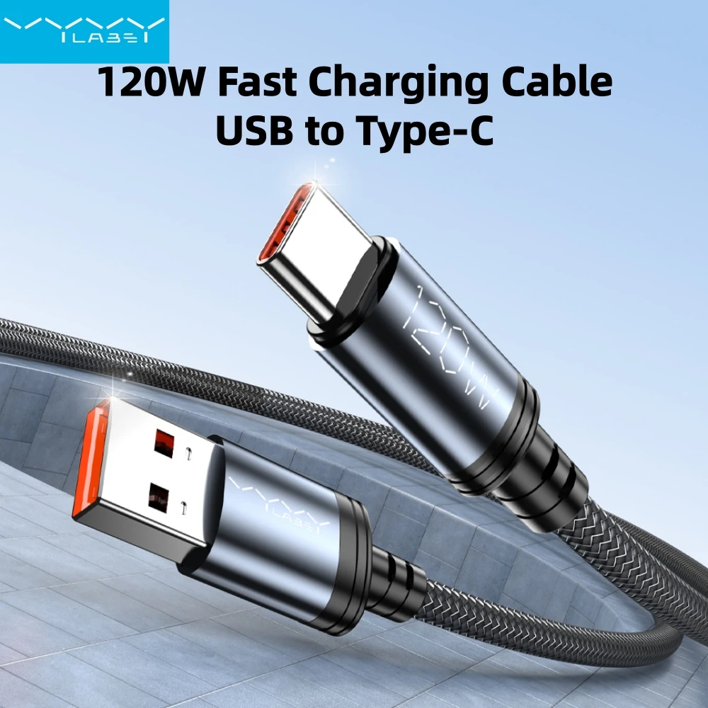Vyvylab 120W Fast Charging Cable USB to Type C Cable 480Mbps Transmission Rate Data Cable for Mobile Phones Tablet PC Laptop
Vyvylab 120W Fast Charging Cable USB to Type C Cable 480Mbps Transmission Rate Data Cable for Mobile Phones Tablet PC Laptop