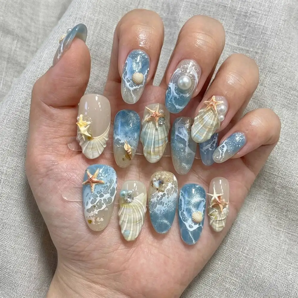 1Box Beach Theme Gradient Blue Press On Nail Mini Starfish Shell Pearl Rhinestone Fake Nail Coastal Vacation Style False Nail
1Box Beach Theme Gradient Blue Press On Nail Mini Starfish Shell Pearl Rhinestone Fake Nail Coastal Vacation Style False Nail