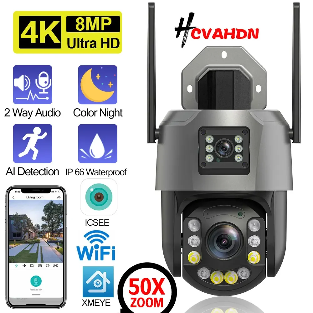 ICsee 50X Zoom WIFI PTZ камера 4K 8MP двойной объектив монитор безопасности 120 м ИК-расстояние CCTV камера видеонаблюдения
ICsee 50X Zoom WIFI PTZ камера 4K 8MP двойной объектив монитор безопасности 120 м ИК-расстояние CCTV камера видеонаблюдения