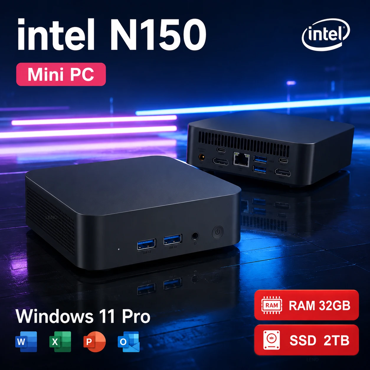 2026 NEW Mini PC Gamer Computer Intel N150 32GB RAM 1/2TB SSD Windows 11 FHD Bluetooth WiFi6 TYPE-C Gaming Office 4K HDMI
2026 NEW Mini PC Gamer Computer Intel N150 32GB RAM 1/2TB SSD Windows 11 FHD Bluetooth WiFi6 TYPE-C Gaming Office 4K HDMI