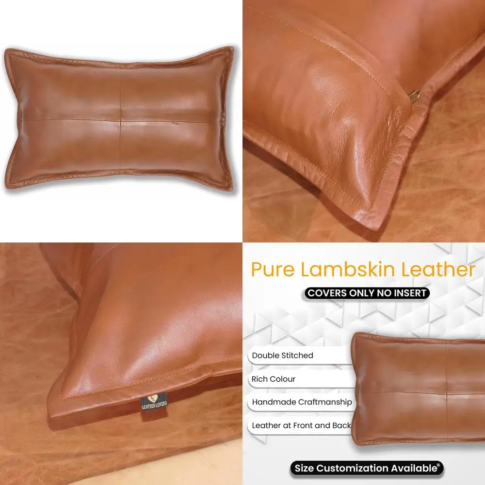 100% Lambskin Leather Pillow Cover - Sofa Cushion Case for Living Room & Bedroom Decorative Throw Covers, Suitable for Maternal
100% Lambskin Leather Pillow Cover - Sofa Cushion Case for Living Room & Bedroom Decorative Throw Covers, Suitable for Maternal