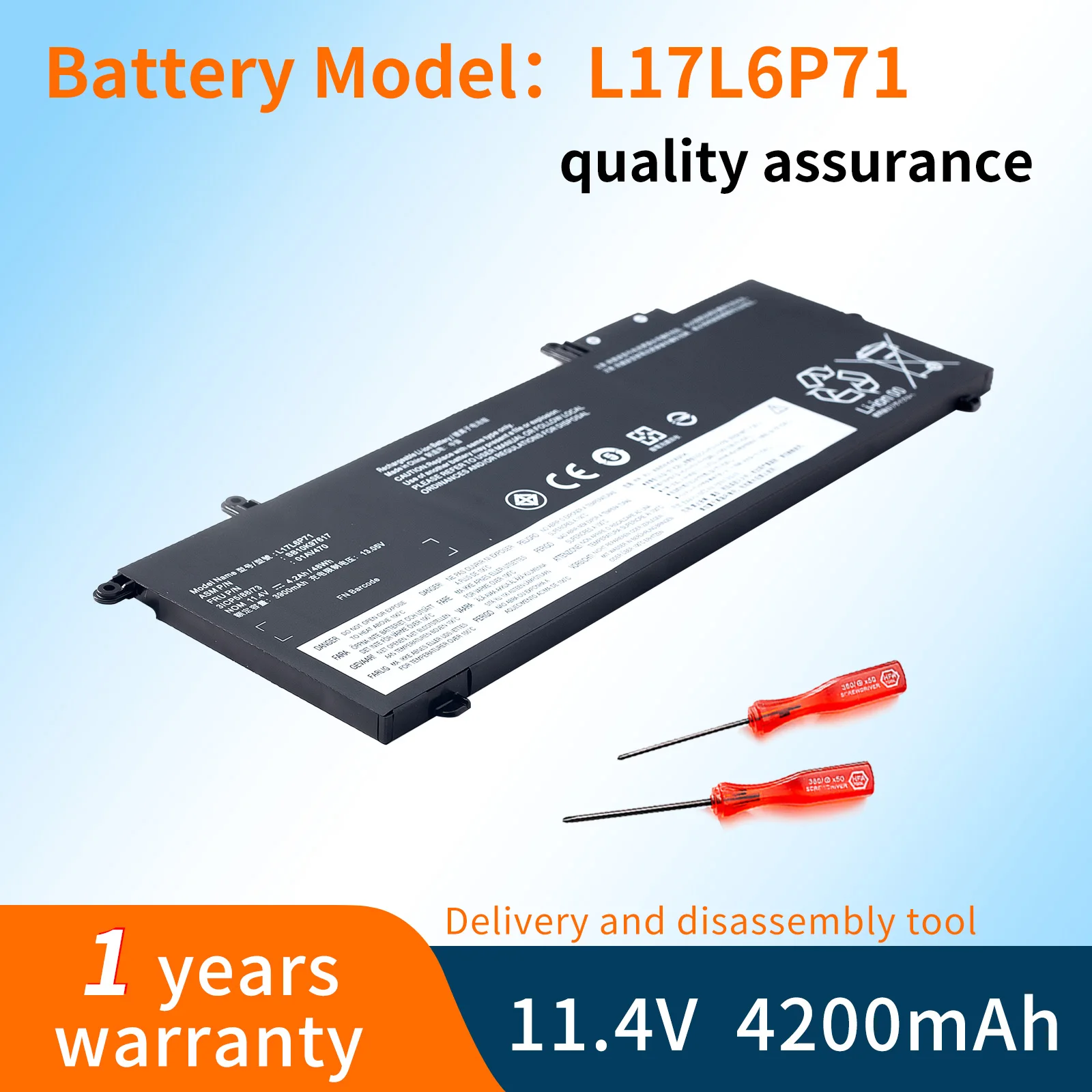 BVBH L17L6P71 L17M6P71 L17C6P71 Battery For Lenovo ThinkPad X280 Series 01AV470 01AV471 01AV472 SB10K97617 11.4V 48WH
BVBH L17L6P71 L17M6P71 L17C6P71 Battery For Lenovo ThinkPad X280 Series 01AV470 01AV471 01AV472 SB10K97617 11.4V 48WH