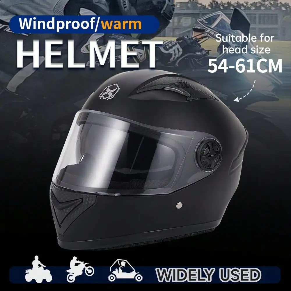 Matte Black Full Face Motorcycle Helmet Double Lens Warm Winter Thermal Protective Helmet Windproof Shockproof for Electric Scooter Motorbike Daily Riding Road Racing Outdoor Motorcycle Accessories
Matte Black Full Face Motorcycle Helmet Double Lens Warm Winter Thermal Protective Helmet Windproof Shockproof for Electric Scooter Motorbike Daily Riding Road Racing Outdoor Motorcycle Accessories
