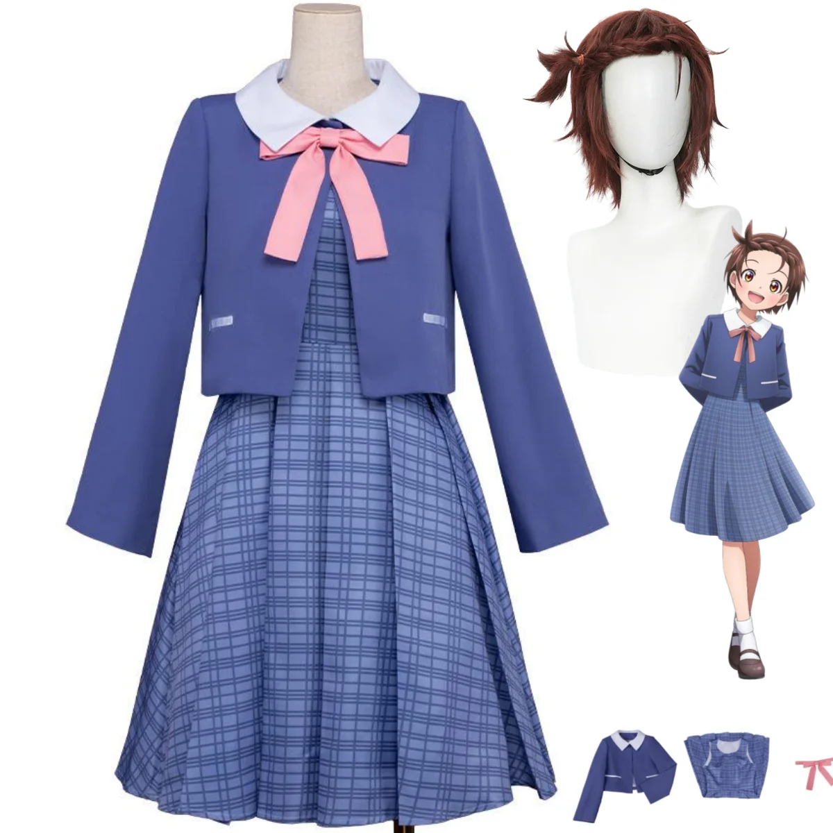 Anime Yuitsuka Inori Medalist Cosplay Costume British Style Coat Plaid Dress JK Uniform Wig Adult Woman Cute Campus Suit
Anime Yuitsuka Inori Medalist Cosplay Costume British Style Coat Plaid Dress JK Uniform Wig Adult Woman Cute Campus Suit