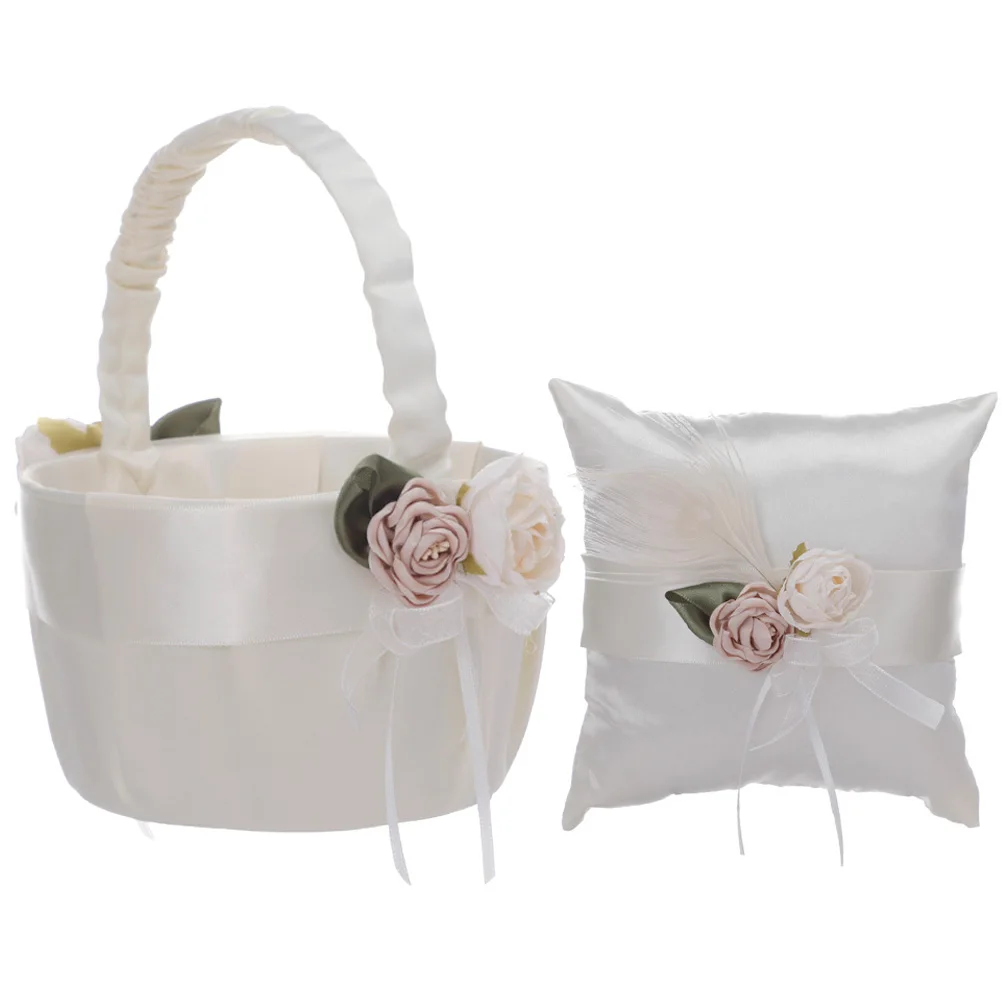 Flower Basket Ring Pillow Wedding Baskets Satin Material Romantic Bride Decorative Ring Cushion Elegant Storage Accessories
Flower Basket Ring Pillow Wedding Baskets Satin Material Romantic Bride Decorative Ring Cushion Elegant Storage Accessories