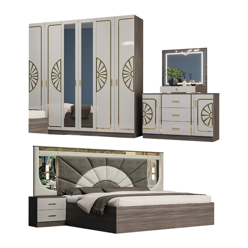 &Turkish Style Furniture Complete Bedroom Sets Wooden Frame Double Bed Room Modern Luxury king Size Mdf Bedroom Furniture Set
&Turkish Style Furniture Complete Bedroom Sets Wooden Frame Double Bed Room Modern Luxury king Size Mdf Bedroom Furniture Set