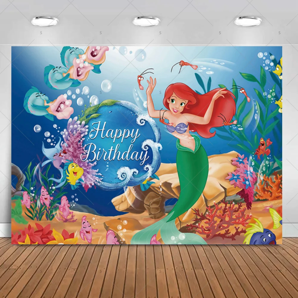 Disney Little Mermaid Ariel Photography Backdrops Seaweed Baby Children's Birthday Parties Photo Studio Background QA-11
Disney Little Mermaid Ariel Photography Backdrops Seaweed Baby Children's Birthday Parties Photo Studio Background QA-11