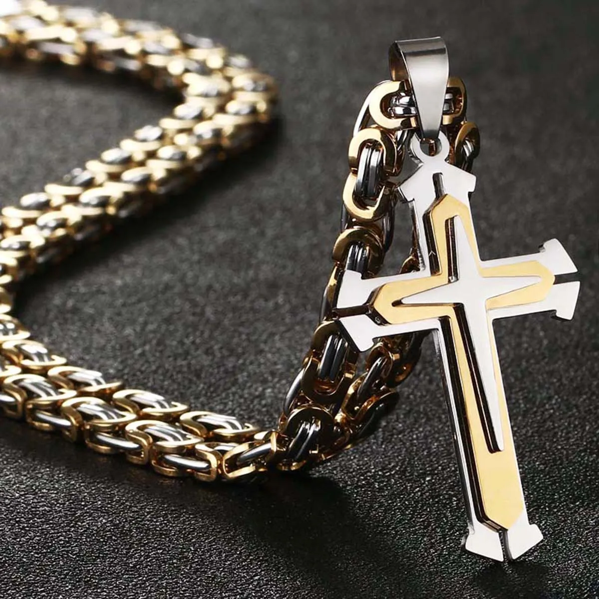 Three Layers Knight Cross Pendants Necklace for Men Stainless Steel Byzantine Link Chain Necklace Male Punk Jewelry Gift
Three Layers Knight Cross Pendants Necklace for Men Stainless Steel Byzantine Link Chain Necklace Male Punk Jewelry Gift