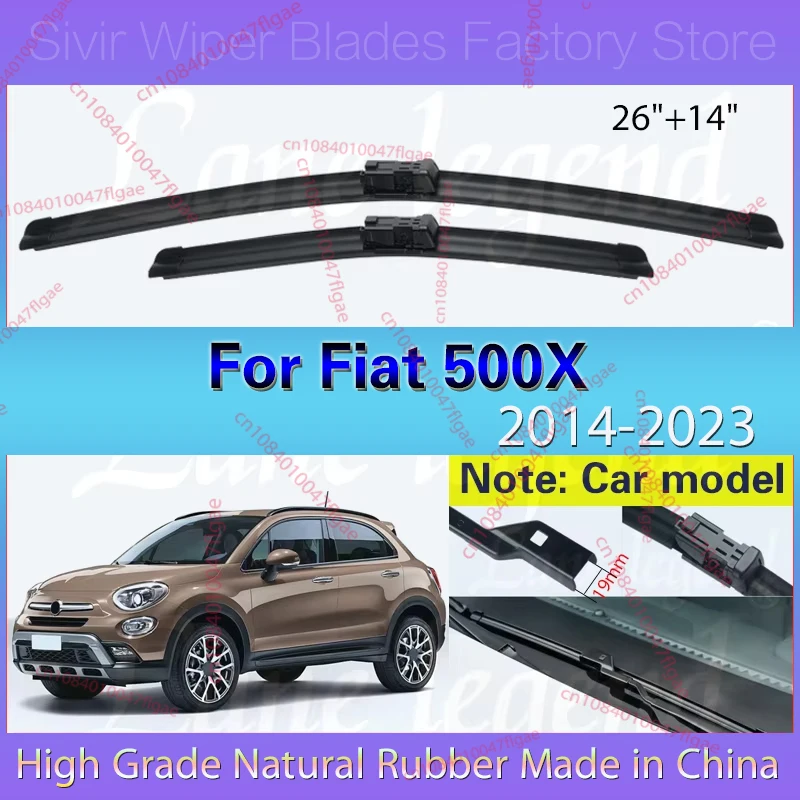 Wiper LHD Front Wiper Blades For Fiat 500X 2014-2023 Windshield Windscreen Clean Window Car Rain Brushes Car Accessories 26"+14"
Wiper LHD Front Wiper Blades For Fiat 500X 2014-2023 Windshield Windscreen Clean Window Car Rain Brushes Car Accessories 26"+14"