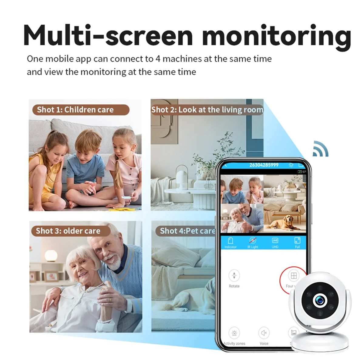 A73U Внутренняя IP-камера Wi-Fi 1080P Super HD с панорамированием и наклоном, двусторонняя аудиокамера с обнаружением движения, умная домашняя камера для ребенка
A73U Внутренняя IP-камера Wi-Fi 1080P Super HD с панорамированием и наклоном, двусторонняя аудиокамера с обнаружением движения, умная домашняя камера для ребенка
