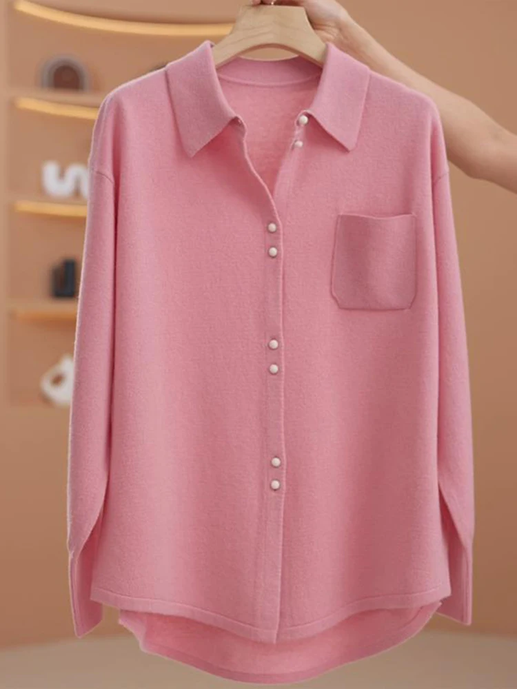 Loose Women's Long Sleeve Collar Shirt Casual Style Pure Color Outerwear Spring Autumn New Arrival plus Size Ladies' Blouse
Loose Women's Long Sleeve Collar Shirt Casual Style Pure Color Outerwear Spring Autumn New Arrival plus Size Ladies' Blouse