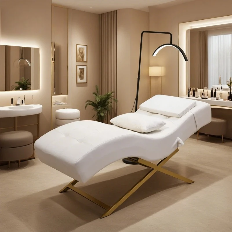Luxury modern design white curved velvet facial bed spa massage lash bed for beauty salon
Luxury modern design white curved velvet facial bed spa massage lash bed for beauty salon