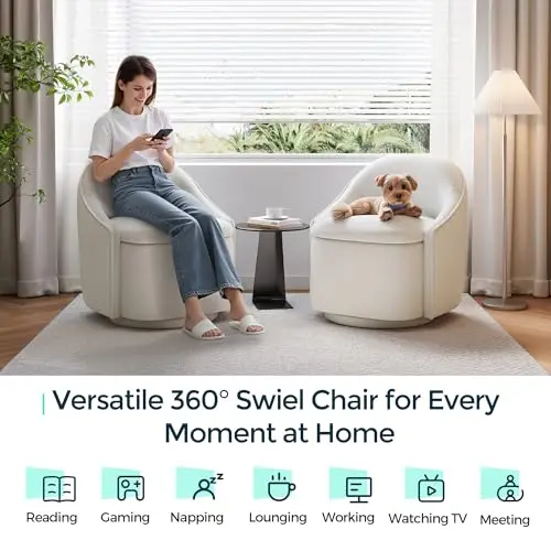 Modern Beige Chenille Barrel Swivel Armchair With Concealed Storage For Living Room, Bedroom And Study Area
Modern Beige Chenille Barrel Swivel Armchair With Concealed Storage For Living Room, Bedroom And Study Area