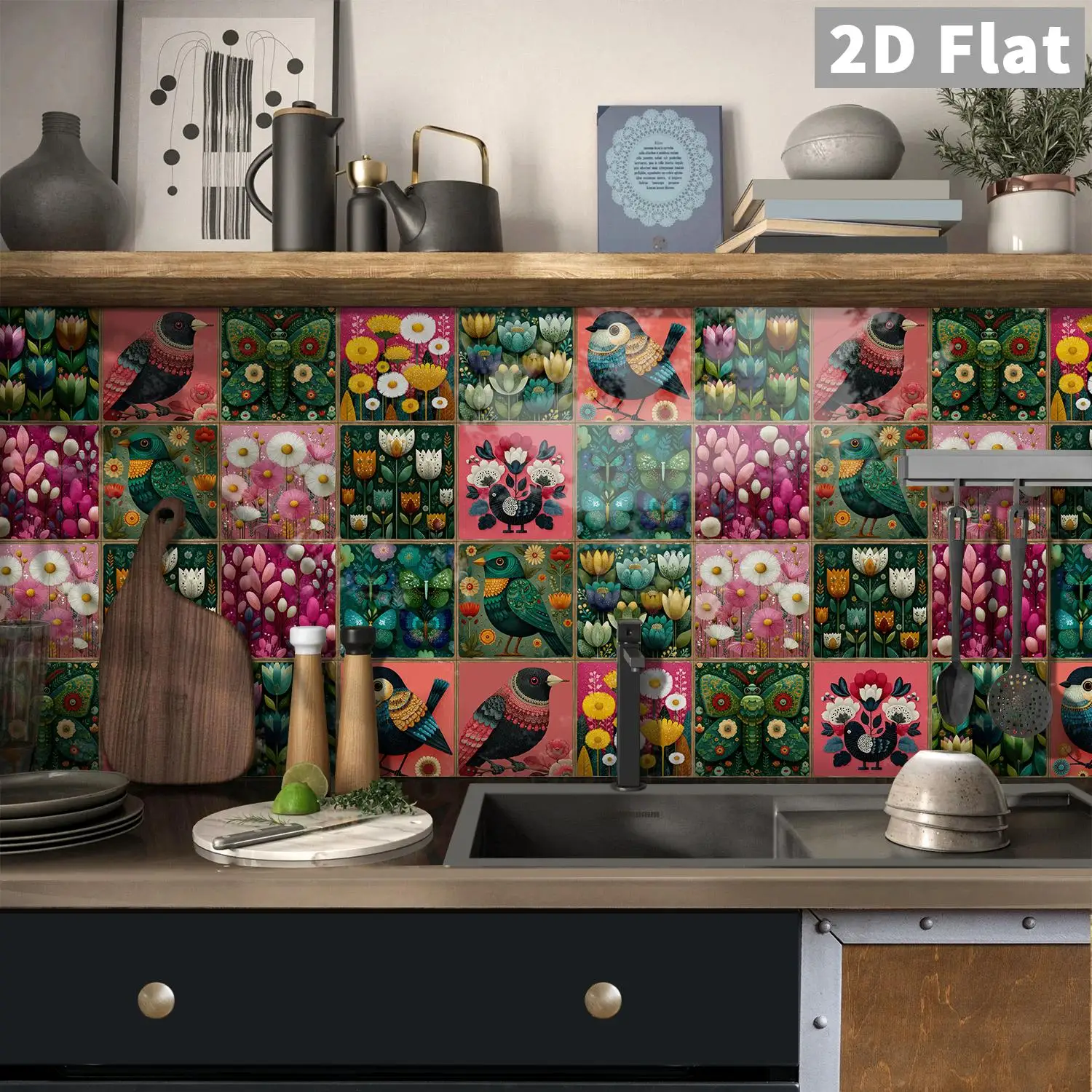 Vintage Folk Flower and Bird Art Ceramic Tile Stickers for Bathroom, Kitchen, Living Room, Interior Decoration Stickers
Vintage Folk Flower and Bird Art Ceramic Tile Stickers for Bathroom, Kitchen, Living Room, Interior Decoration Stickers