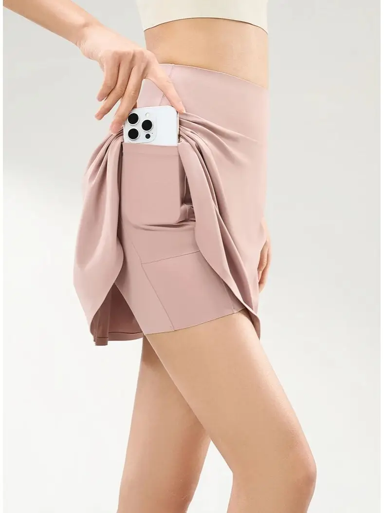 High Quality Summer Thin High Waist Drawstring Skort With Pockets Anti Exposure Slim Versatile Women Yoga Sports Skort
High Quality Summer Thin High Waist Drawstring Skort With Pockets Anti Exposure Slim Versatile Women Yoga Sports Skort