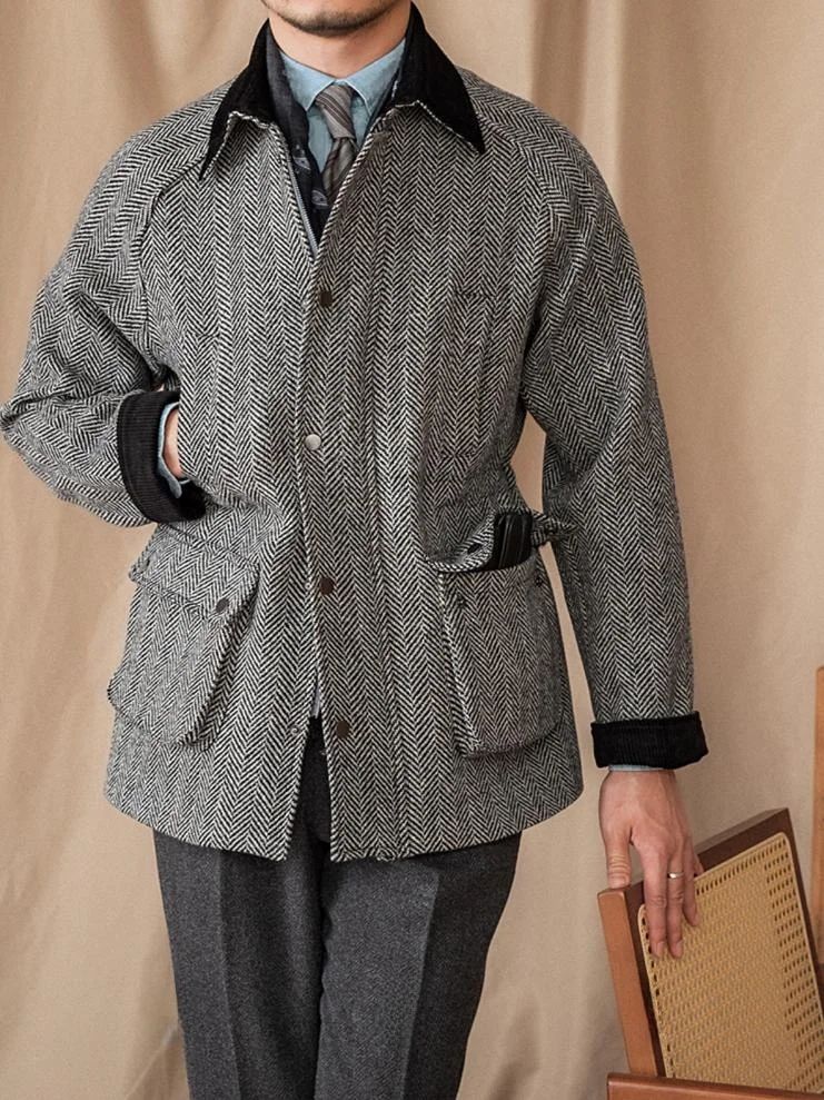 Mr. Deer Tee 00% Woolen Retro Warmth Jaet with Gingham Pattern Italian Sle Monkey Coat for Men Stand Fit Faion Ur...
Mr. Deer Tee 00% Woolen Retro Warmth Jaet with Gingham Pattern Italian Sle Monkey Coat for Men Stand Fit Faion Ur...