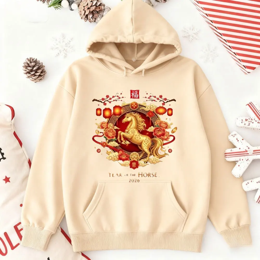Happy Chinese New Year 2026 Hoodie 2026 Horse New Year Pullover Horse Lover Sweater Autumn and Winter Keep Warm Tracksuit
Happy Chinese New Year 2026 Hoodie 2026 Horse New Year Pullover Horse Lover Sweater Autumn and Winter Keep Warm Tracksuit