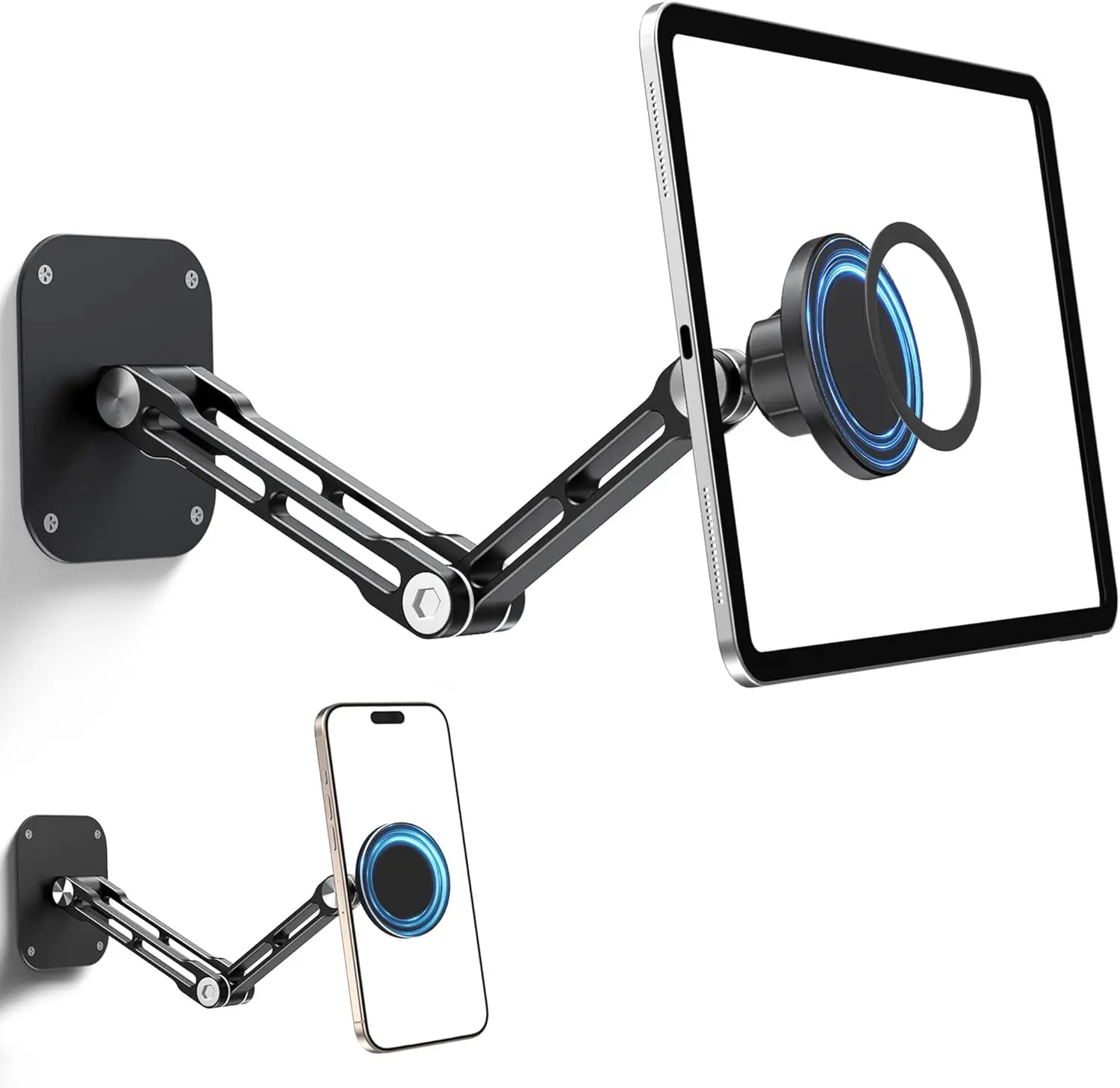 Magnetic iPad Wall Mount, 360° Adjustable, Foldable, for 4.7"-13" Tablets & Phones, Strong N52 Magnets
Magnetic iPad Wall Mount, 360° Adjustable, Foldable, for 4.7"-13" Tablets & Phones, Strong N52 Magnets