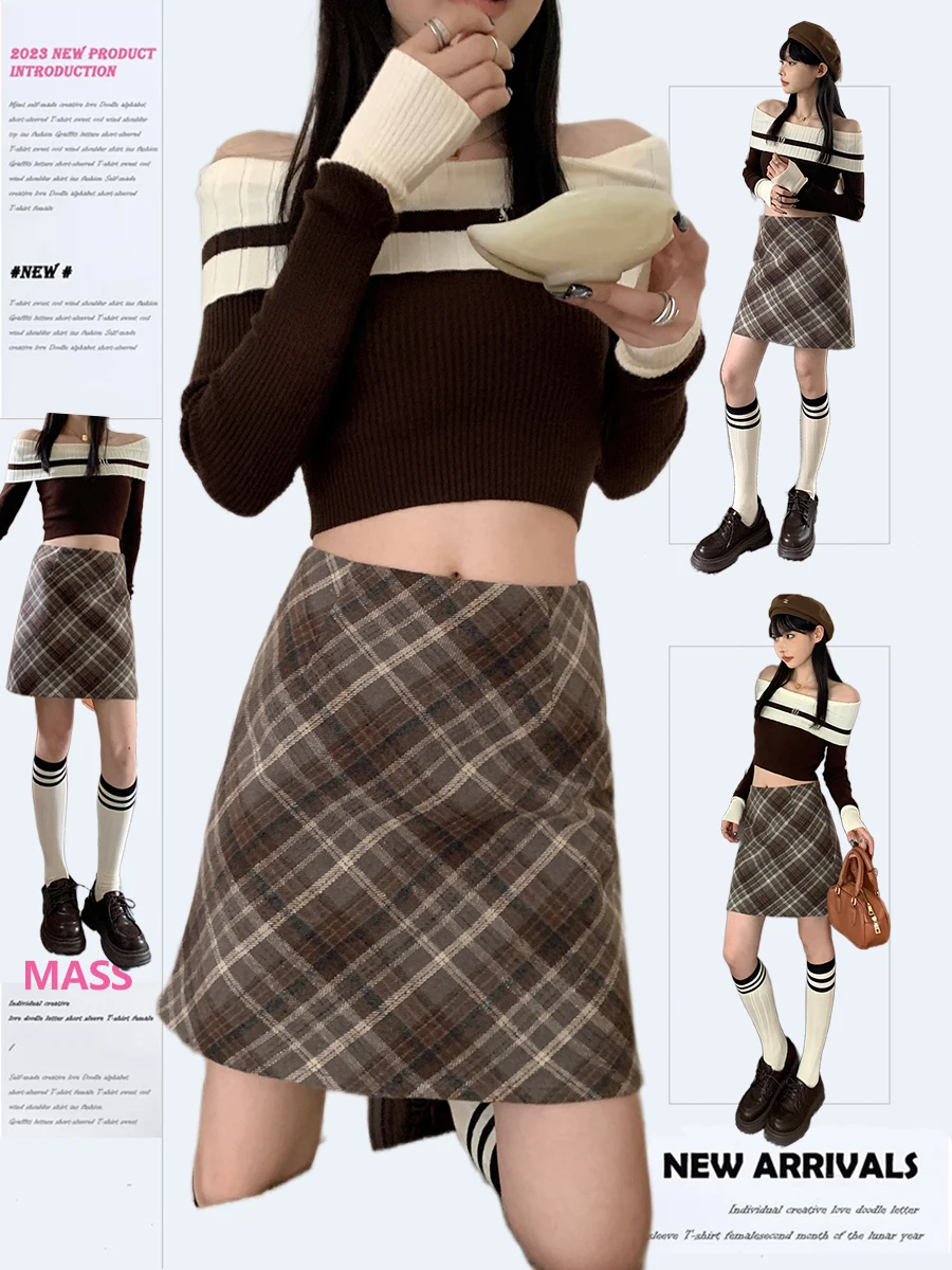 Шерстяная юбка трапециевидной формы в клетку в стиле ретро, женская осенне-зимняя корейская облегающая юбка больших размеров с высокой талией для похудения
Шерстяная юбка трапециевидной формы в клетку в стиле ретро, женская осенне-зимняя корейская облегающая юбка больших размеров с высокой талией для похудения