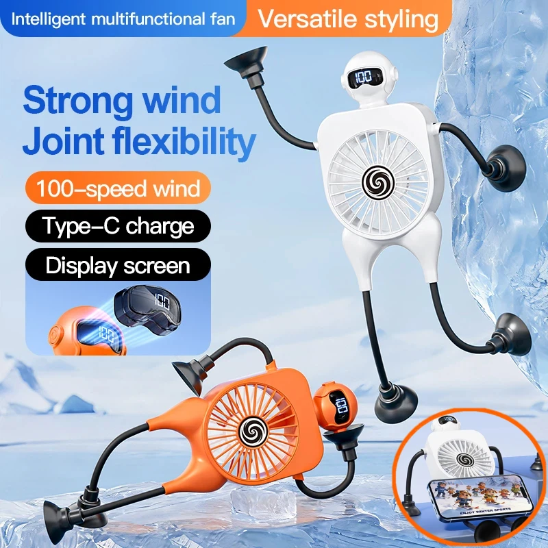 Versatile Robotic Small Fan With Suction Cup Intelligent Digital Display Usb Cartoon Desktop Fan Serve As Phone Holder Mini Fan
Versatile Robotic Small Fan With Suction Cup Intelligent Digital Display Usb Cartoon Desktop Fan Serve As Phone Holder Mini Fan