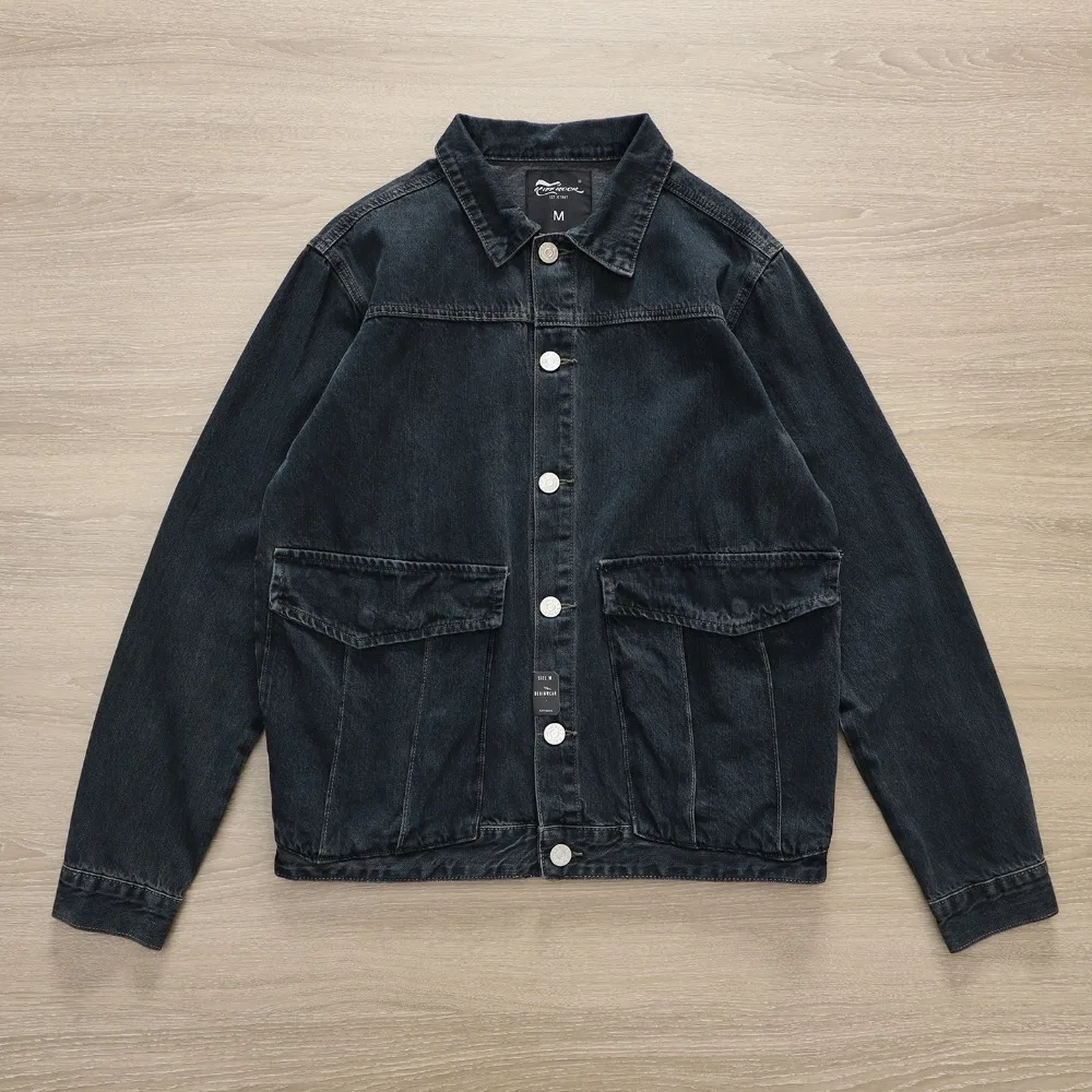 100% cotton heavyweight workwear denim jacket trendy loose casual denim jacket multi-pocket retro washed jacket for men 
100% cotton heavyweight workwear denim jacket trendy loose casual denim jacket multi-pocket retro washed jacket for men